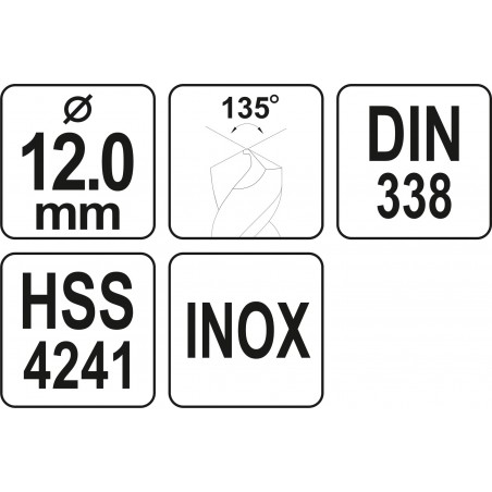 YT-44235 YATO Burghiu pentru gaurit metal, diametru 12.0 mm
