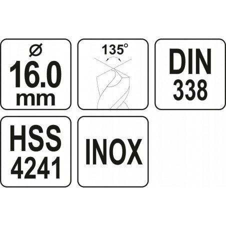 YT-44239 YATO Burghiu pentru gaurit metal, diametru 16.0 mm