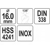 YT-44239 YATO Burghiu pentru gaurit metal, diametru 16.0 mm