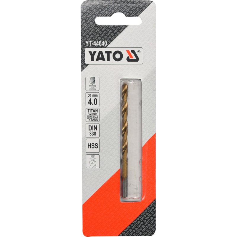 YT-44640 YATO Burghiu pentru metal HSS-TiN, diametru 4.0 mm
