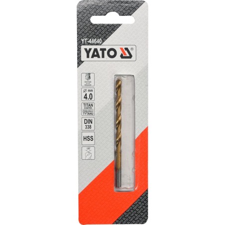 YT-44640 YATO Burghiu pentru metal HSS-TiN, diametru 4.0 mm