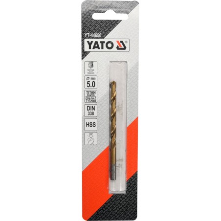 YT-44650 YATO Burghiu pentru metal HSS-TiN, diametru 5.0 mm
