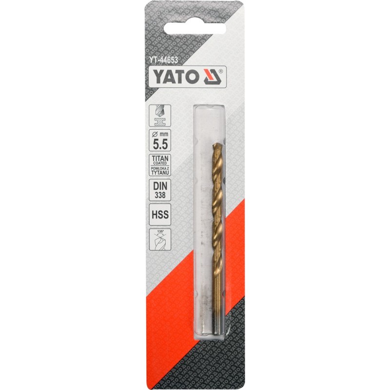 YT-44653 YATO Burghiu pentru metal HSS-TiN, diametru 5.5 mm
