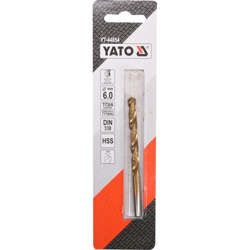 YT-44654 YATO Burghiu pentru metal HSS-TiN, diametru 6.0 mm