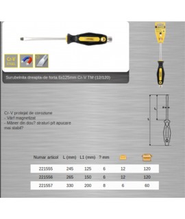 221557 TOPMASTER Surubelnita dreapta latime varf 8 mm lungime 330 mm