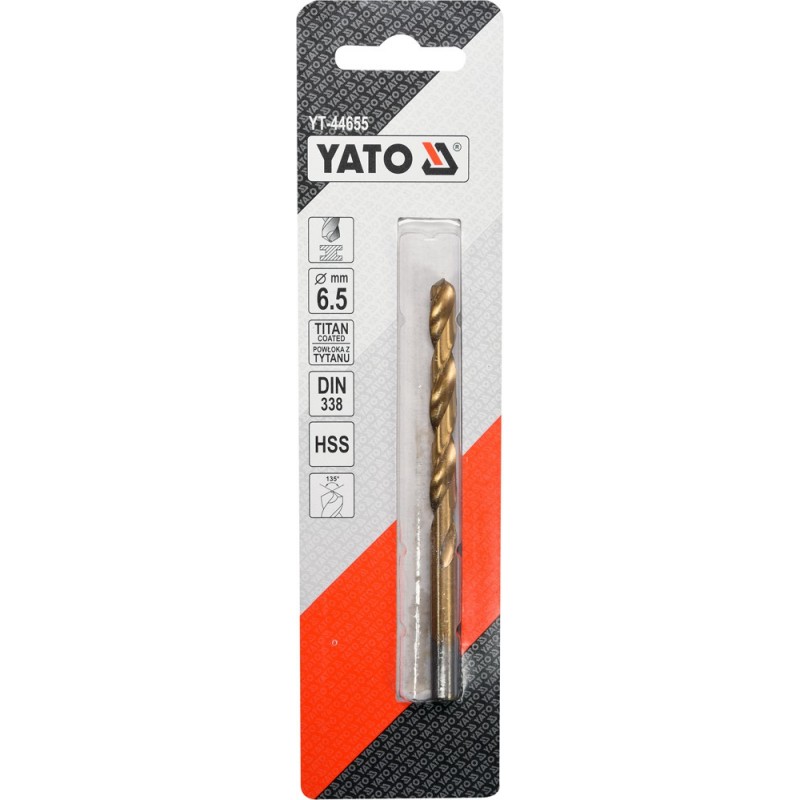YT-44655 YATO Burghiu pentru metal HSS-TiN, diametru 6.5 mm