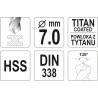 YT-44656 YATO Burghiu pentru metal HSS-TiN, diametru 7.0 mm