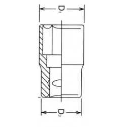 330252 TOPMASTER Cheie tubulara hexagonala de impact 27 mm patrat 3/4