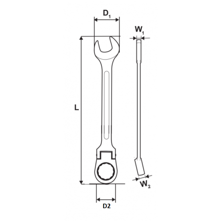 231909 TOPMASTER Cheie combinata 16 mm cu clichet lungime 210 mm