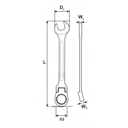 231912 TOPMASTER Cheie combinata 19 mm cu clichet lungime 245 mm