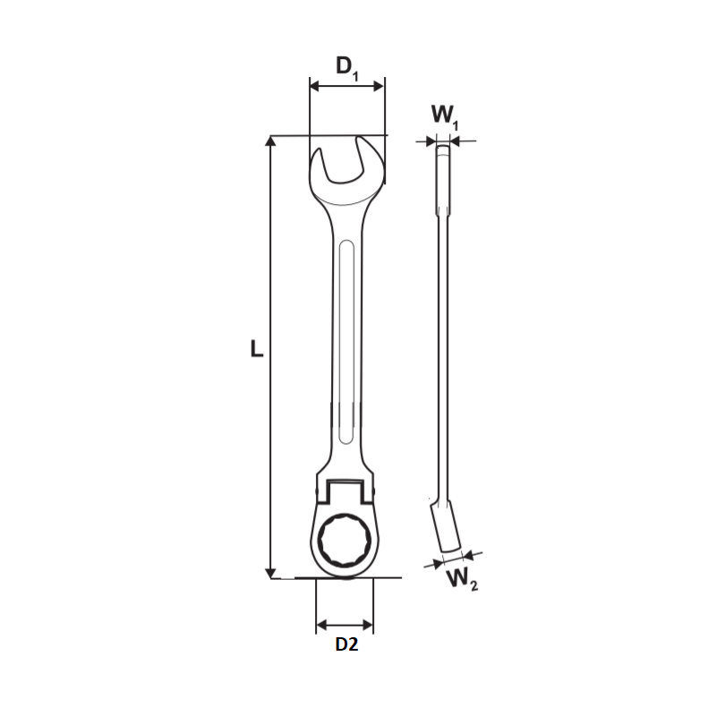 231912 TOPMASTER Cheie combinata 19 mm cu clichet lungime 245 mm
