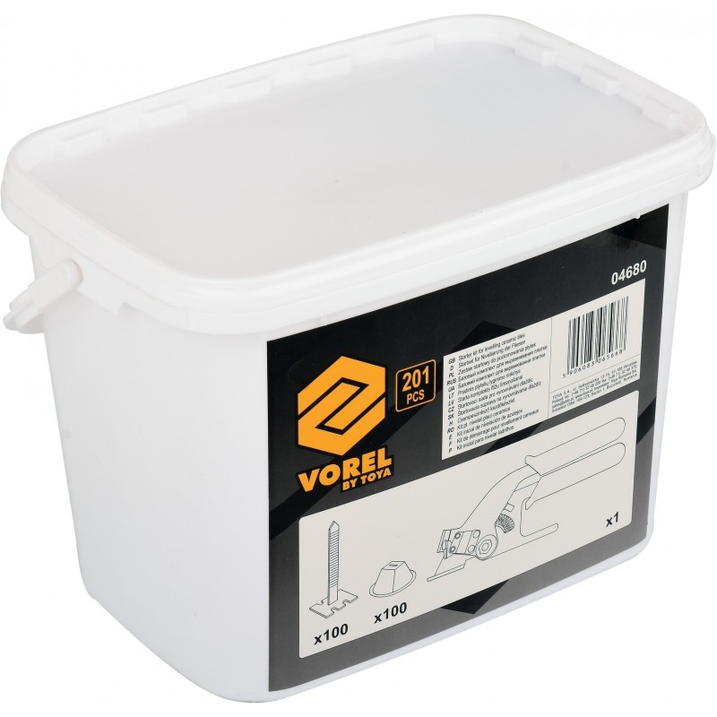 04680 VOREL Kit pentru nivelat placi ceramice, 201 buc