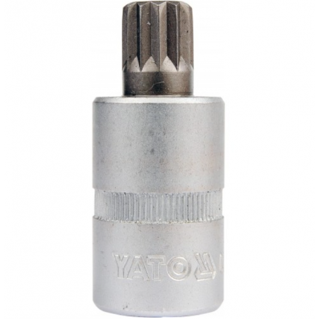 YT-7734 YATO Bit spline M8 cu adaptor prindere patrat 1/2 lungime 50mm