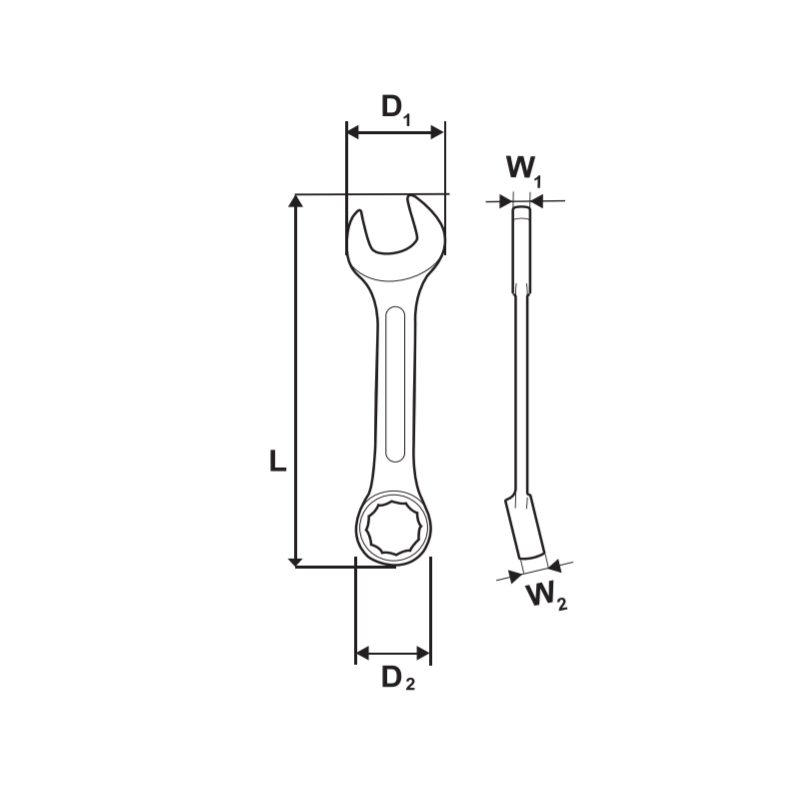 231917 TOPMASTER Cheie combinata cu clichet Stubby lungime 96 mm