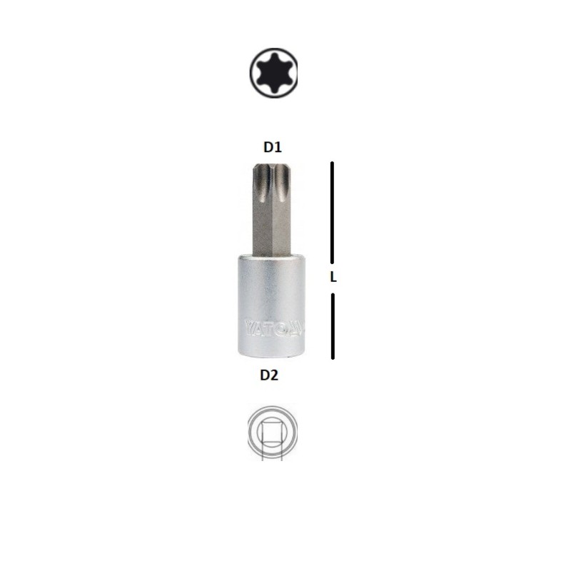 YT-7709 YATO Bit torx T45 prindere patrat 3/8 lungime 50 mm