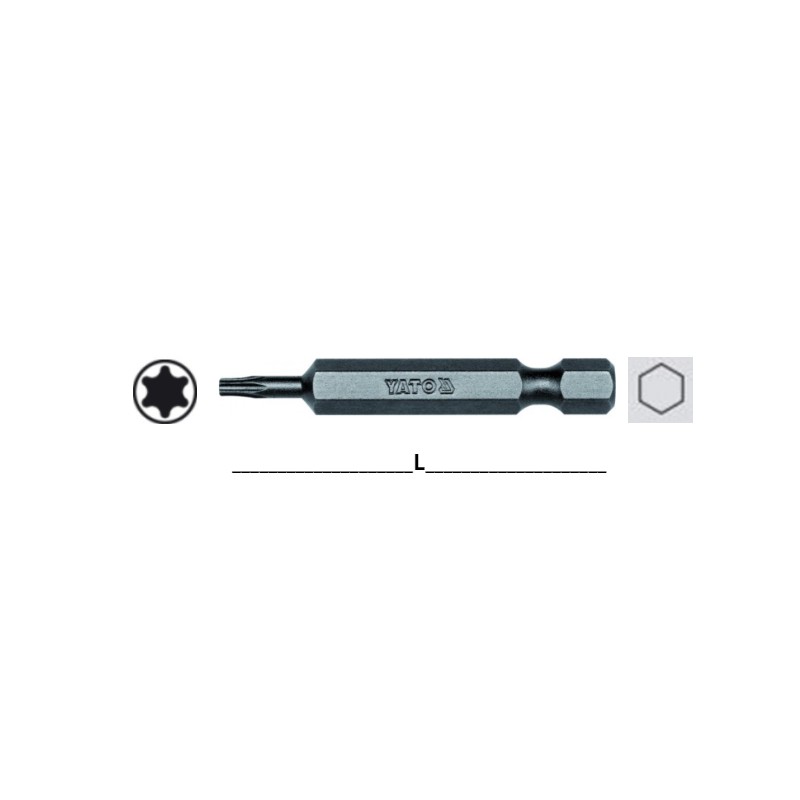 YT-7861 YATO Bit torx T8 security prindere hexagonala 1/4 lungime 50mm