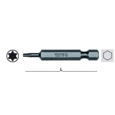 YT-7866 YATO Bit torx T27 security prindere hexagonala 1/4 50 mm