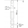 YT-0497 YATO Set 2 biti profil Y varf 2-4 hexagonala 1/4 lungime 100mm