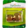 400404 TOPGARDEN Conector furtun din alama cu stop, dimensiune 3/4”