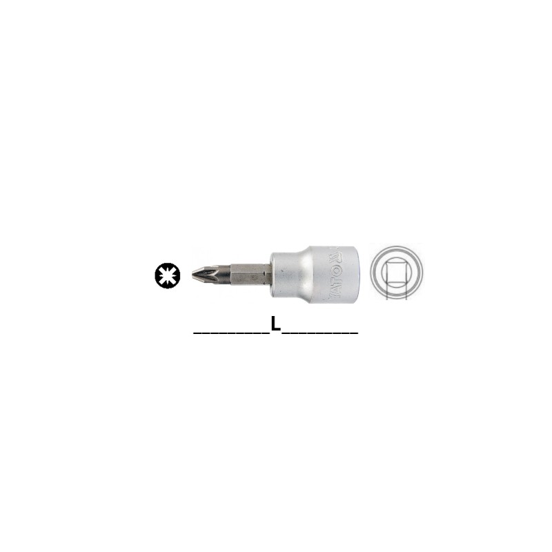 YT-7703 YATO Bit stea PZ1 cu adaptor prindere patrat 3/8 lungime 50 mm