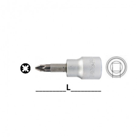 YT-7703 YATO Bit stea PZ1 cu adaptor prindere patrat 3/8 lungime 50 mm