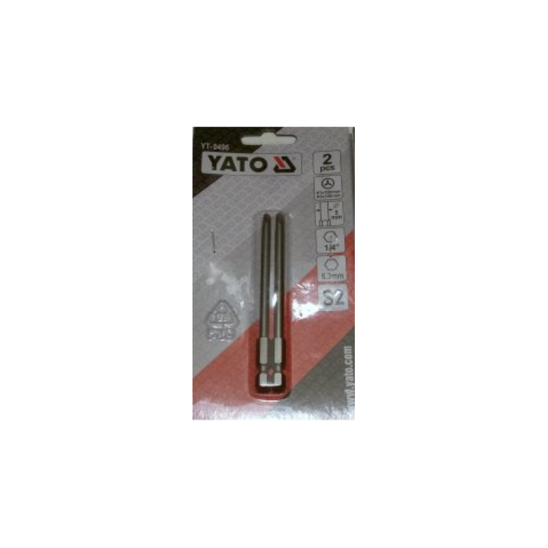 YT-0496 YATO Set 2 biti profil Y varf 1-3 hexagonala 1/4 lungime 100mm