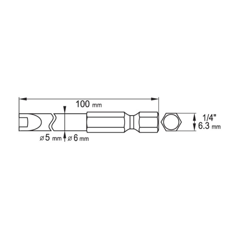 YT-0499 YATO Set 2 biti surubelnita prindere hexagon 1/4 spanner 100mm
