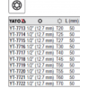 YT-7716 YATO Bit torx T30 cu adaptor prindere patrat 1/2 lungime 50 mm