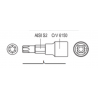 YT-7716 YATO Bit torx T30 cu adaptor prindere patrat 1/2 lungime 50 mm