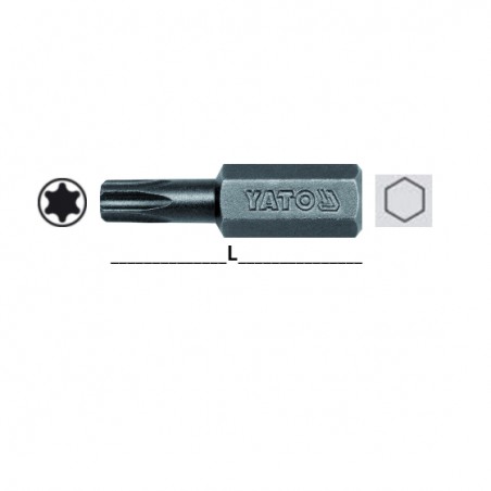 YT-7817 YATO Bit torx T25 prindere hexagonala 1/4 lungime 25 mm
