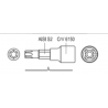 YT-7662 YATO Bit torx T15 cu adaptor prindere patrat 1/4 lungime 37 mm