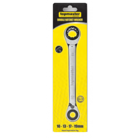 231938 TOPMASTER Cheie dubla inelara 4 in 1 cu clichet 10x13x17x19 mm