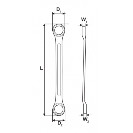 231938 TOPMASTER Cheie dubla inelara 4 in 1 cu clichet 10x13x17x19 mm