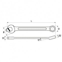 YT-4873 YATO Cheie combinata 7/16" 11.1 mm lungime 160 mm