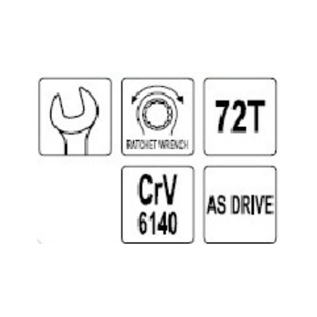 YT-0272 YATO Cheie combinata 11 mm cu antrenor mobil lungime 139 mm