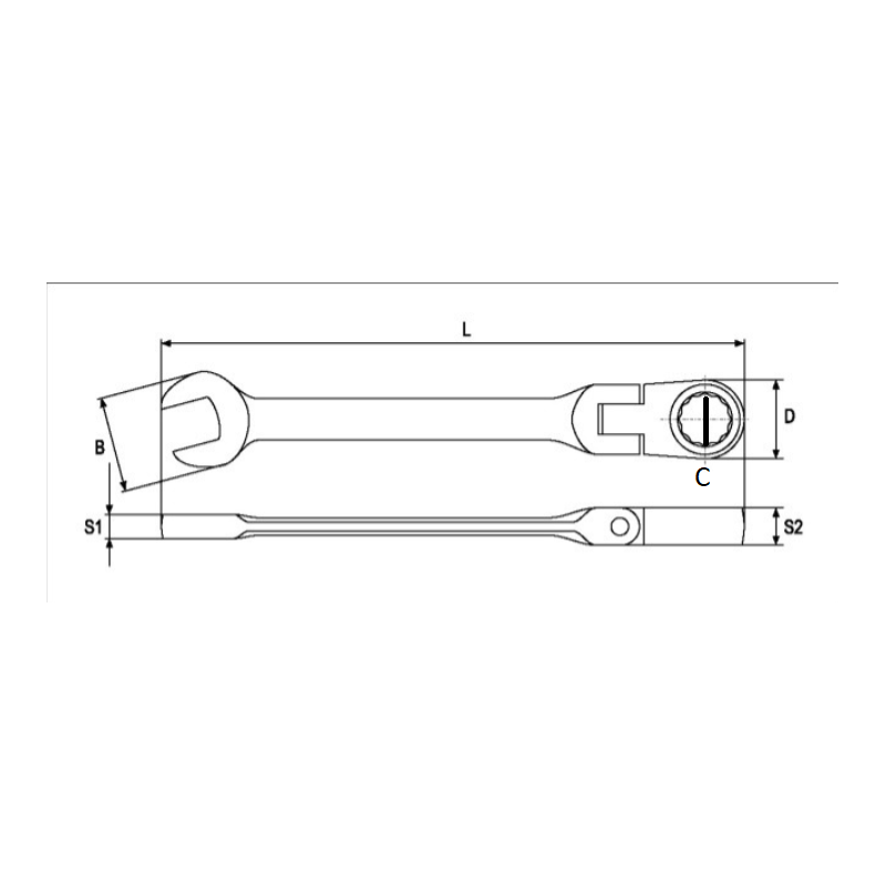 YT-0273 YATO Cheie combinata 12 mm cu antrenor mobil lungime 144 mm