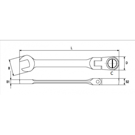 YT-0278 YATO Cheie combinata 17 mm cu antrenor mobil lungime 187 mm