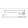 YT-0278 YATO Cheie combinata 17 mm cu antrenor mobil lungime 187 mm