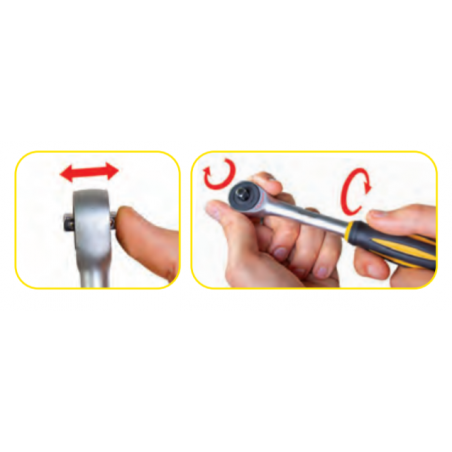 336701 TOPMASTER Clichet prindere patrat 1/4 cu maner rotativ