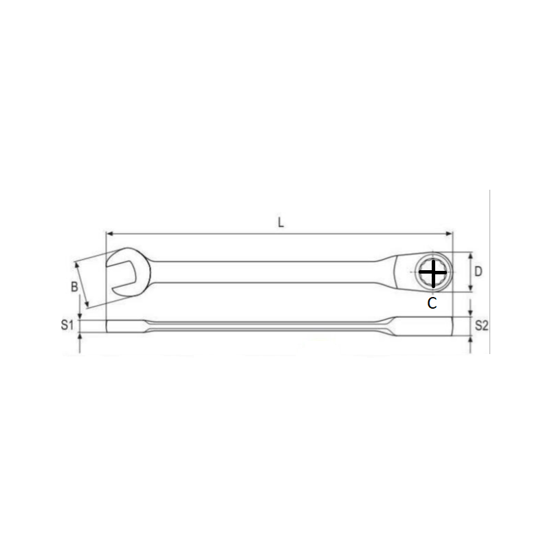 YT-0261 YATO Cheie combinata cu clichet 16 mm cu sistem anti-alunecare