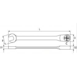 YT-0264 YATO Cheie combinata cu clichet 19 mm cu sistem anti-alunecare
