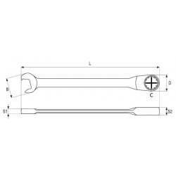 YT-0162 YATO Cheie combinata 15 mm semideschisa si inelara cu clichet