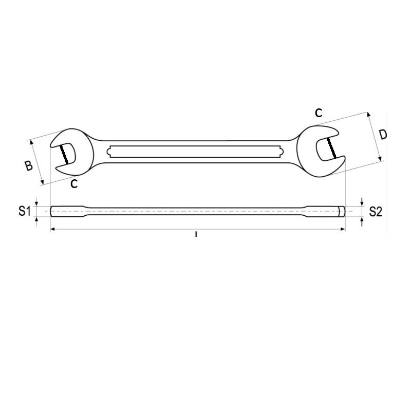 YT-4836 YATO Cheie fixa 15/16" x 1" 23.81mm x 25.4mm lungime 260 mm