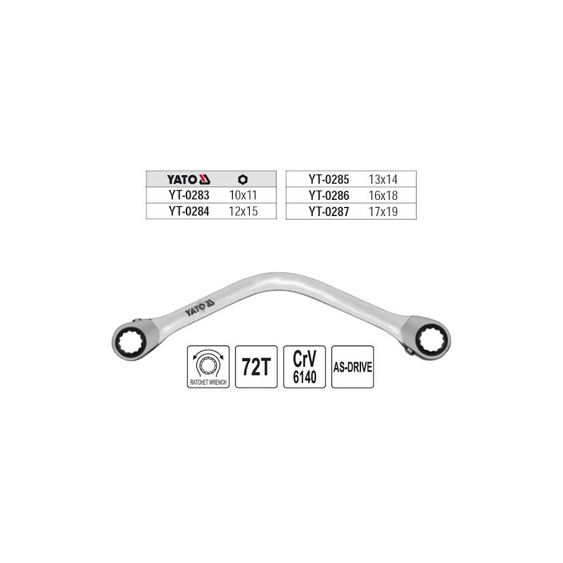 YT-0285 YATO Cheie reversibila 13x14 mm semiluna lungime 229 mm
