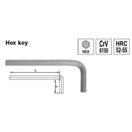 YT-0544 YATO Cheie imbus hexagonala dimensiune hexagon 4 mm