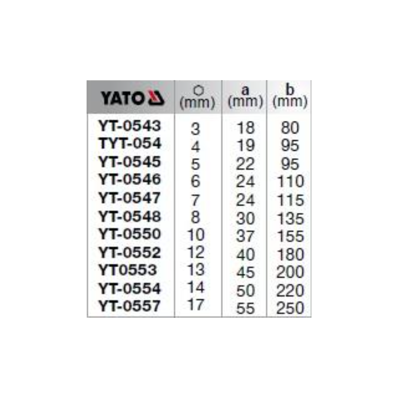 YT-0553 YATO Cheie imbus hexagonala dimensiune hexagon 13 mm