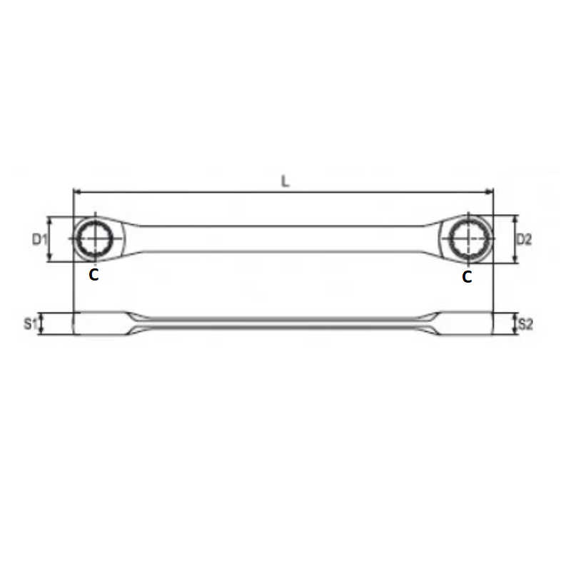 YT-5035 YATO Cheie inelara 17x19 mm cu clichet lungime 235 mm