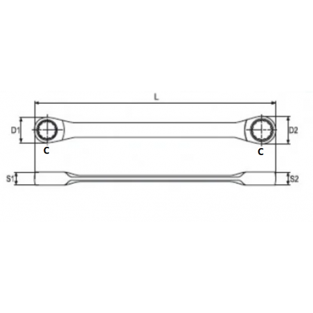 YT-5035 YATO Cheie inelara 17x19 mm cu clichet lungime 235 mm