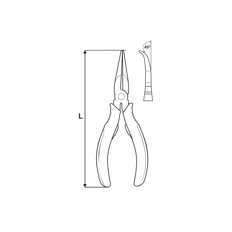 211010 TOPMASTER Mini cleste varf indoit lungime 125 mm