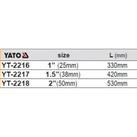 YT-2217 YATO Cheie reglabila tevi S prindere maxima 1.5" lungime 420mm